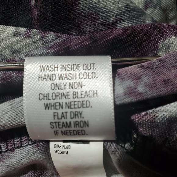 Simply Vera Multi-colored Long Sleeved Draped Top Purple and Black Size M - Picture 9 of 12